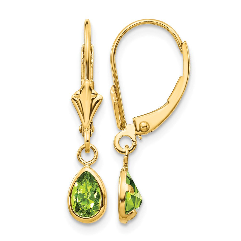 14k 6x4mm August/Peridot Earrings