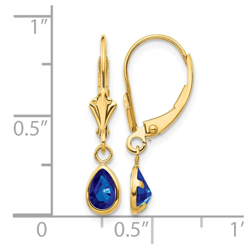 14k 6x4mm September/Sapphire Earrings