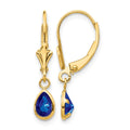 14k 6x4mm September/Sapphire Earrings