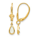 14k 6x4mm Opal/October Earrings