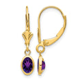 14k 6x4mm February/Amethyst Earrings