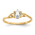 14k White Topaz Birthstone Ring