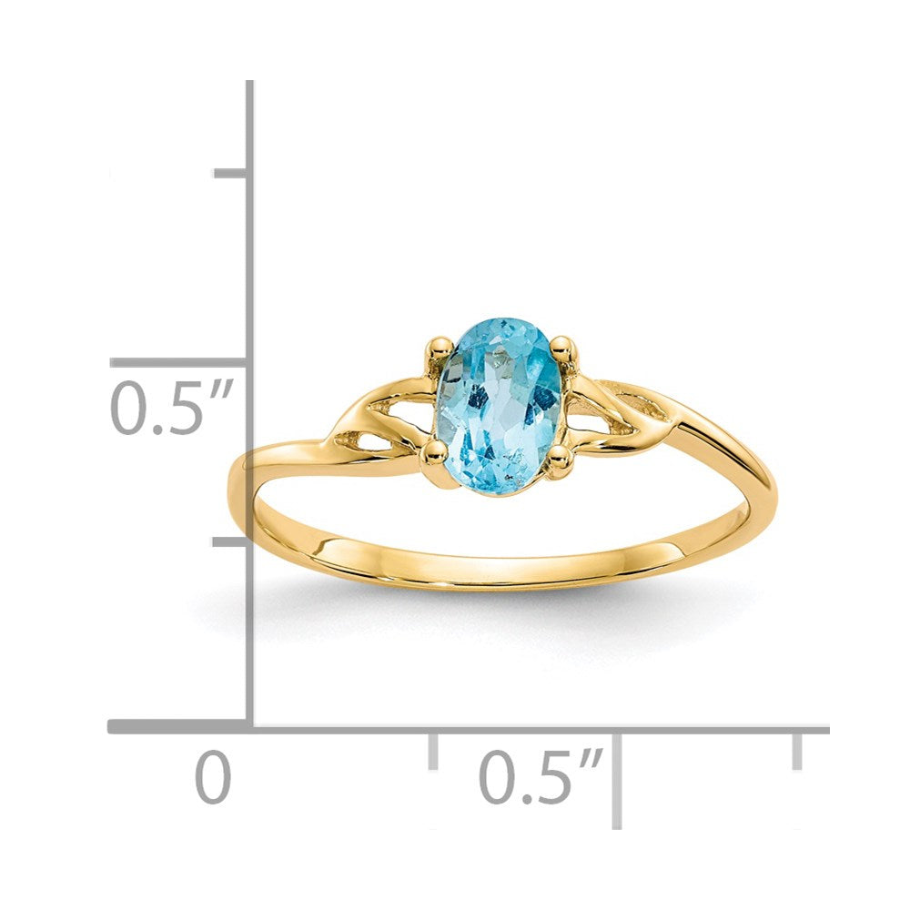 14k Blue Topaz Birthstone Ring
