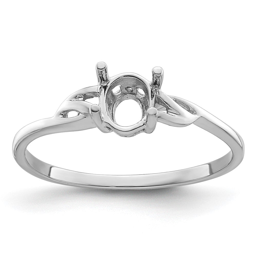 14k White Gold Birthstone Ring Mounting