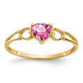 14k Pink Tourmaline Birthstone Ring