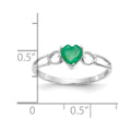 14k White Gold Emerald Birthstone Ring