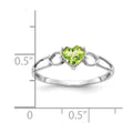 14k White Gold Peridot Birthstone Ring