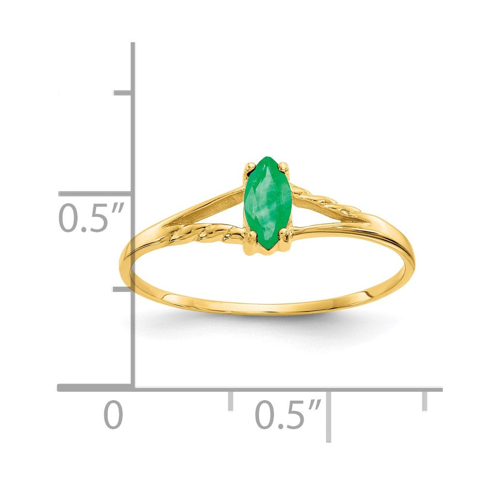 14k Emerald Birthstone Ring