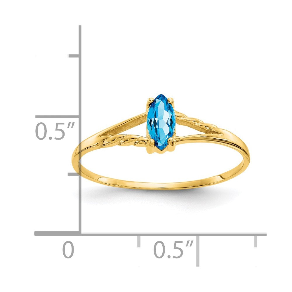 14k Blue Topaz Birthstone Ring