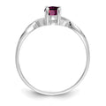 14k White Gold Rhodolite Garnet Birthstone Ring