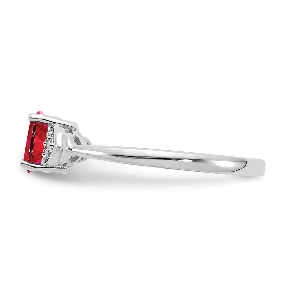 14k White Gold Ruby and Diamond Ring