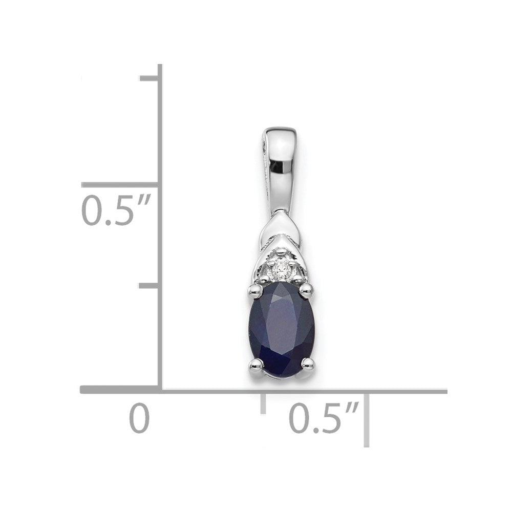 14k White Gold Sapphire and Diamond Pendant