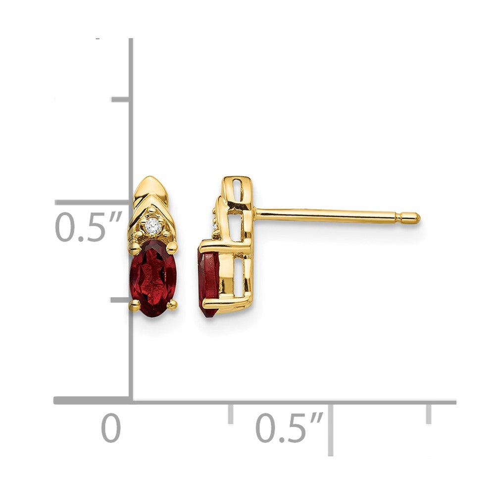 14k Garnet and Diamond Earrings