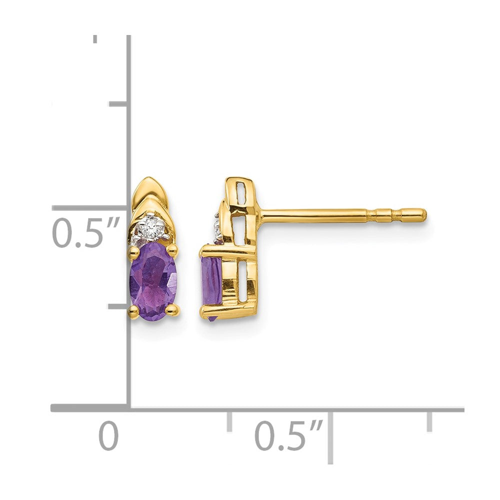14k Amethyst and Diamond Earrings