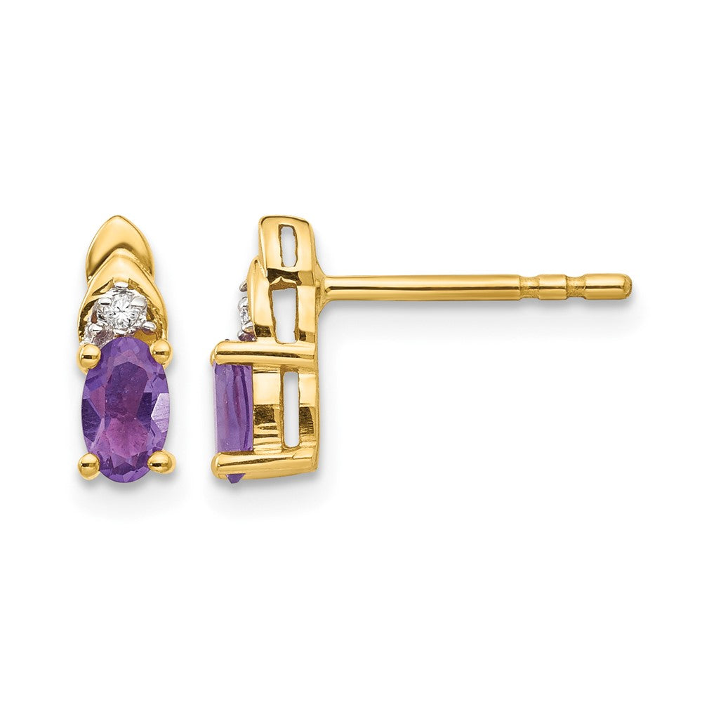 14k Amethyst and Diamond Earrings