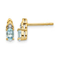 14k Aquamarine and Diamond Earrings