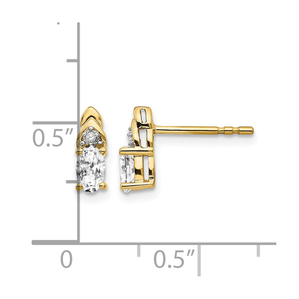 14k White Topaz and Diamond Earrings