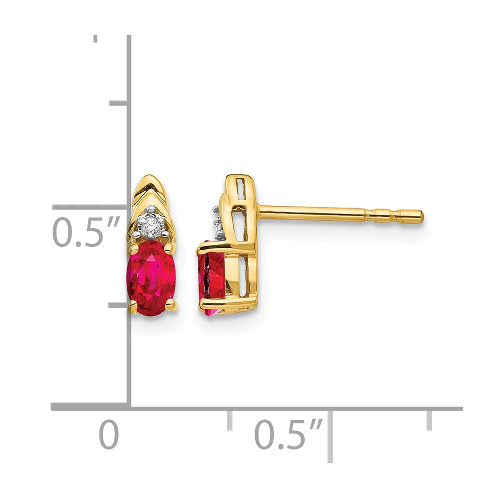 14k Ruby and Diamond Earrings