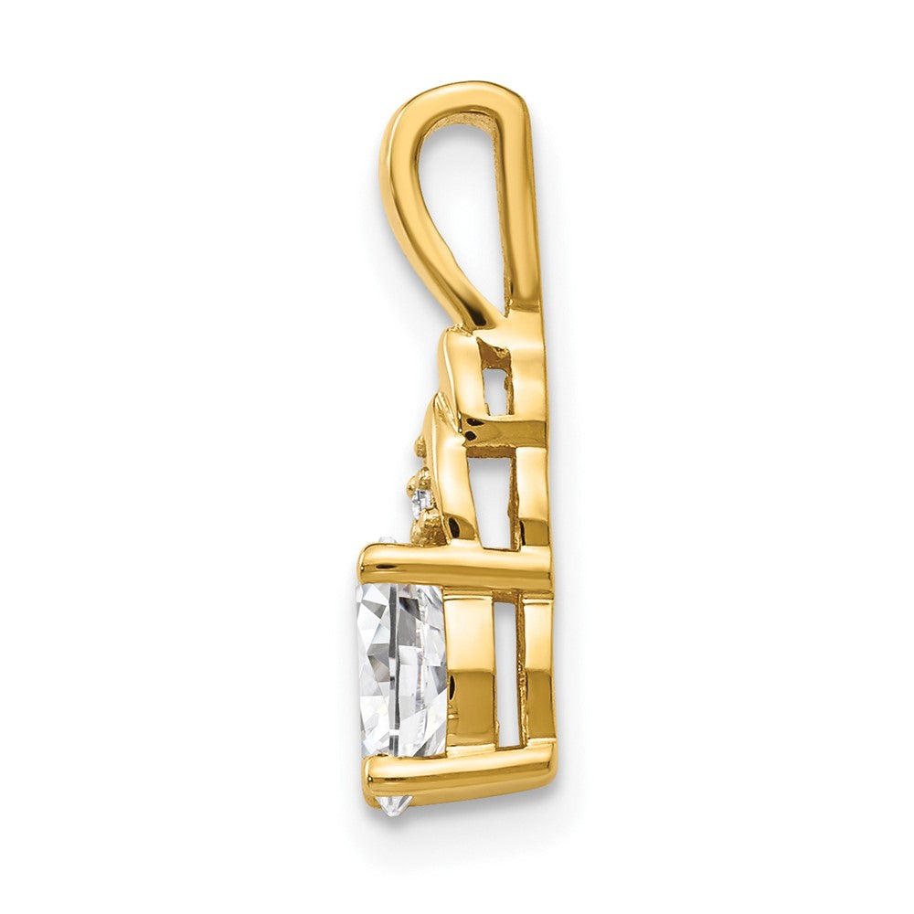 14k White Topaz and Diamond Pendant