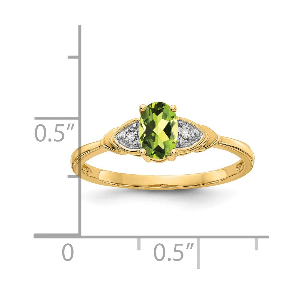 14k Peridot and Diamond Ring
