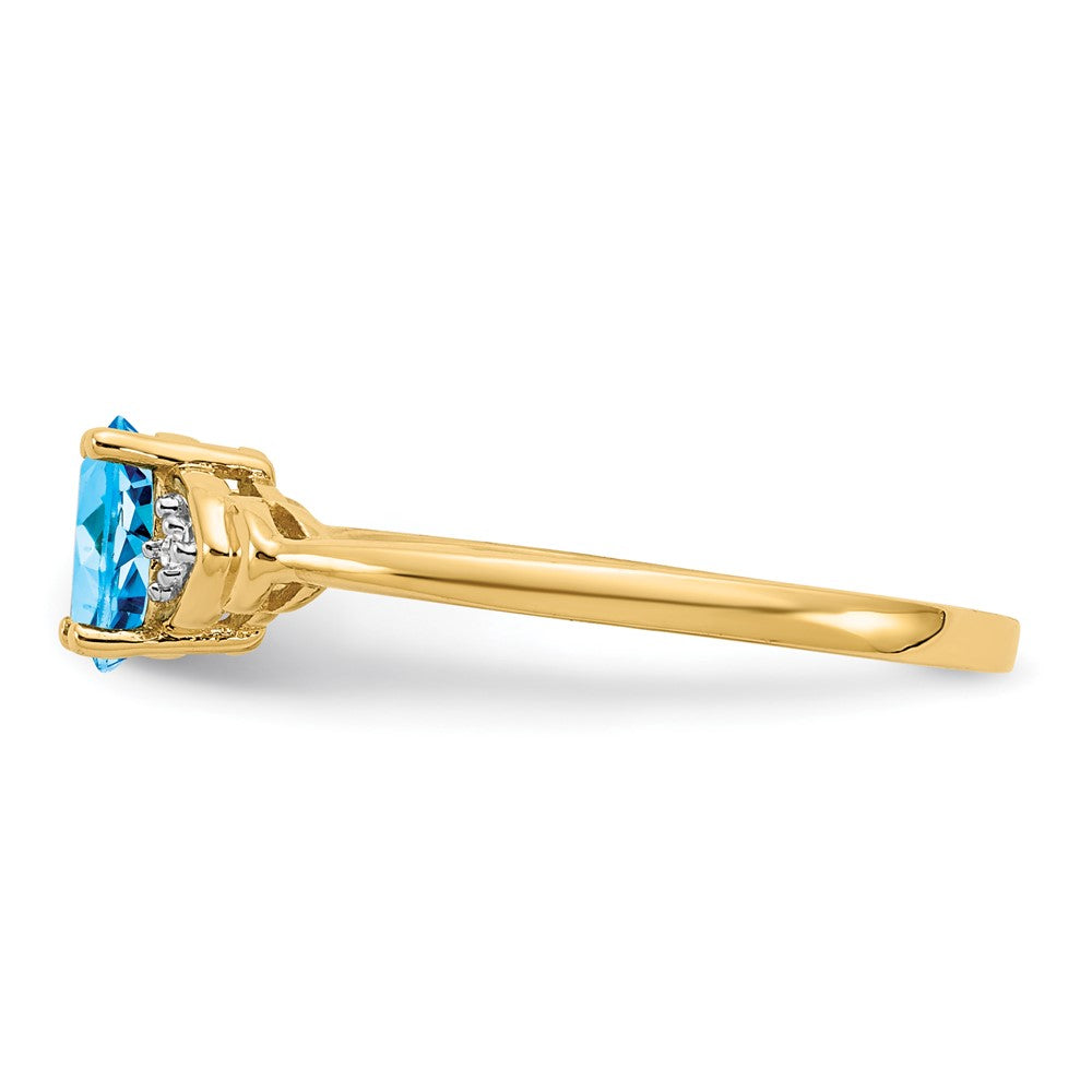 14k Blue Topaz and Diamond Ring