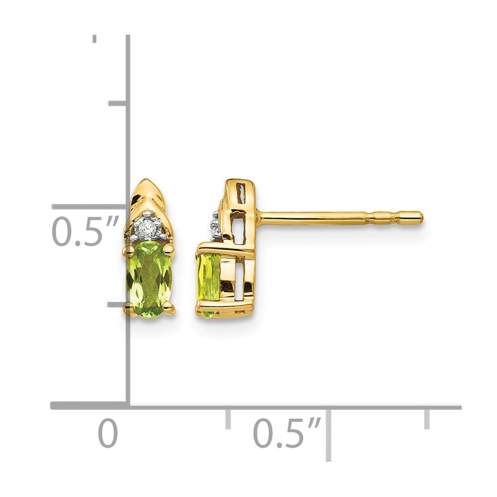 14k Peridot and Diamond Earrings