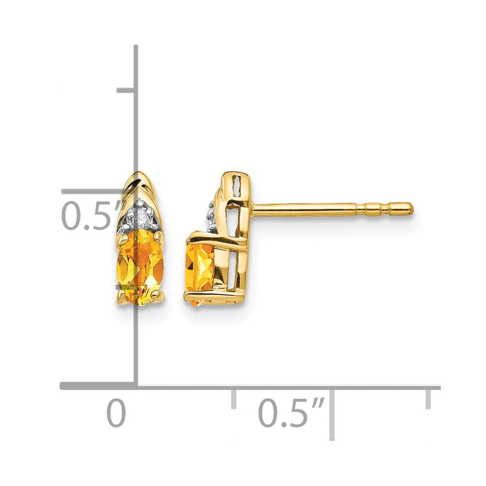 14k Citrine and Diamond Earrings
