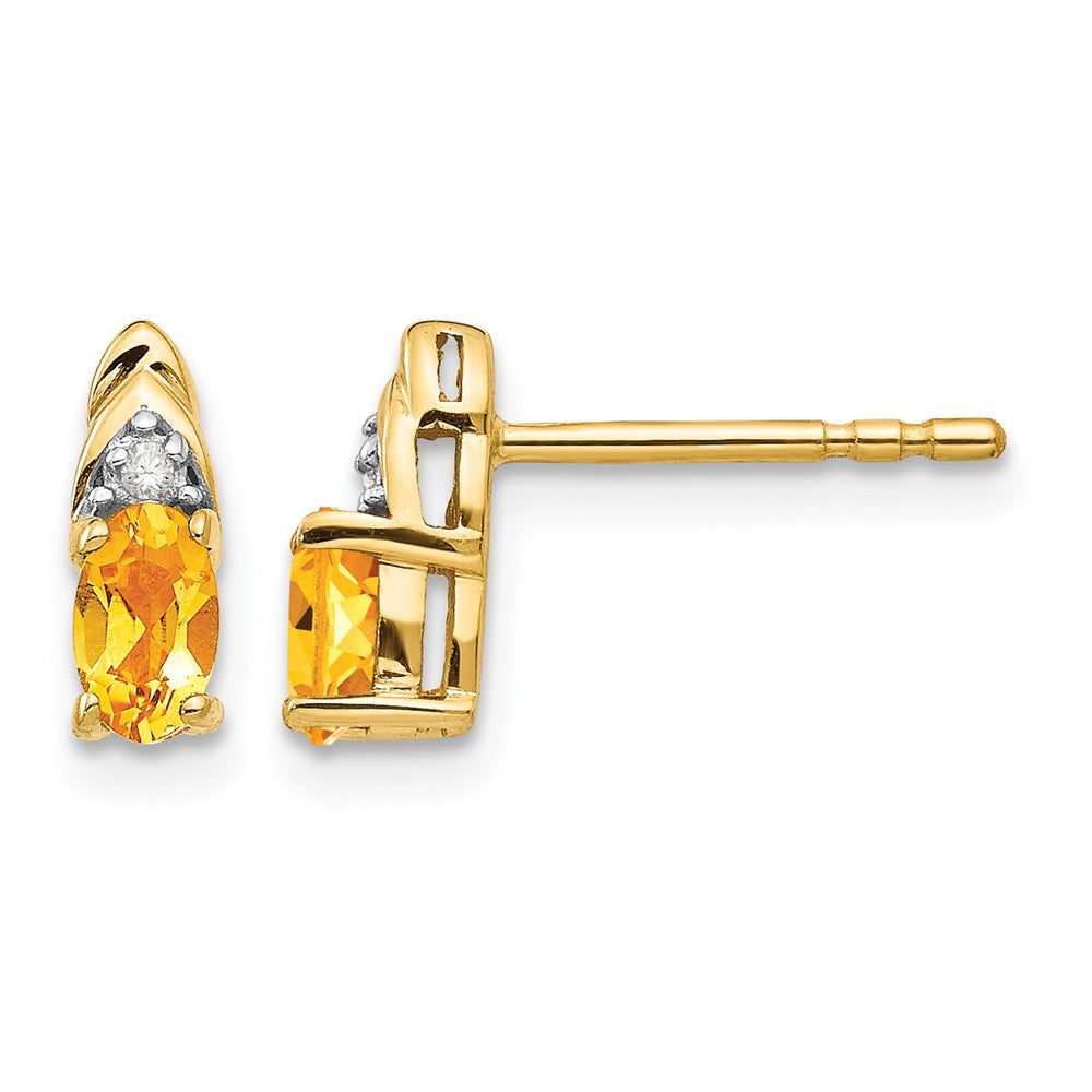 14k Citrine and Diamond Earrings