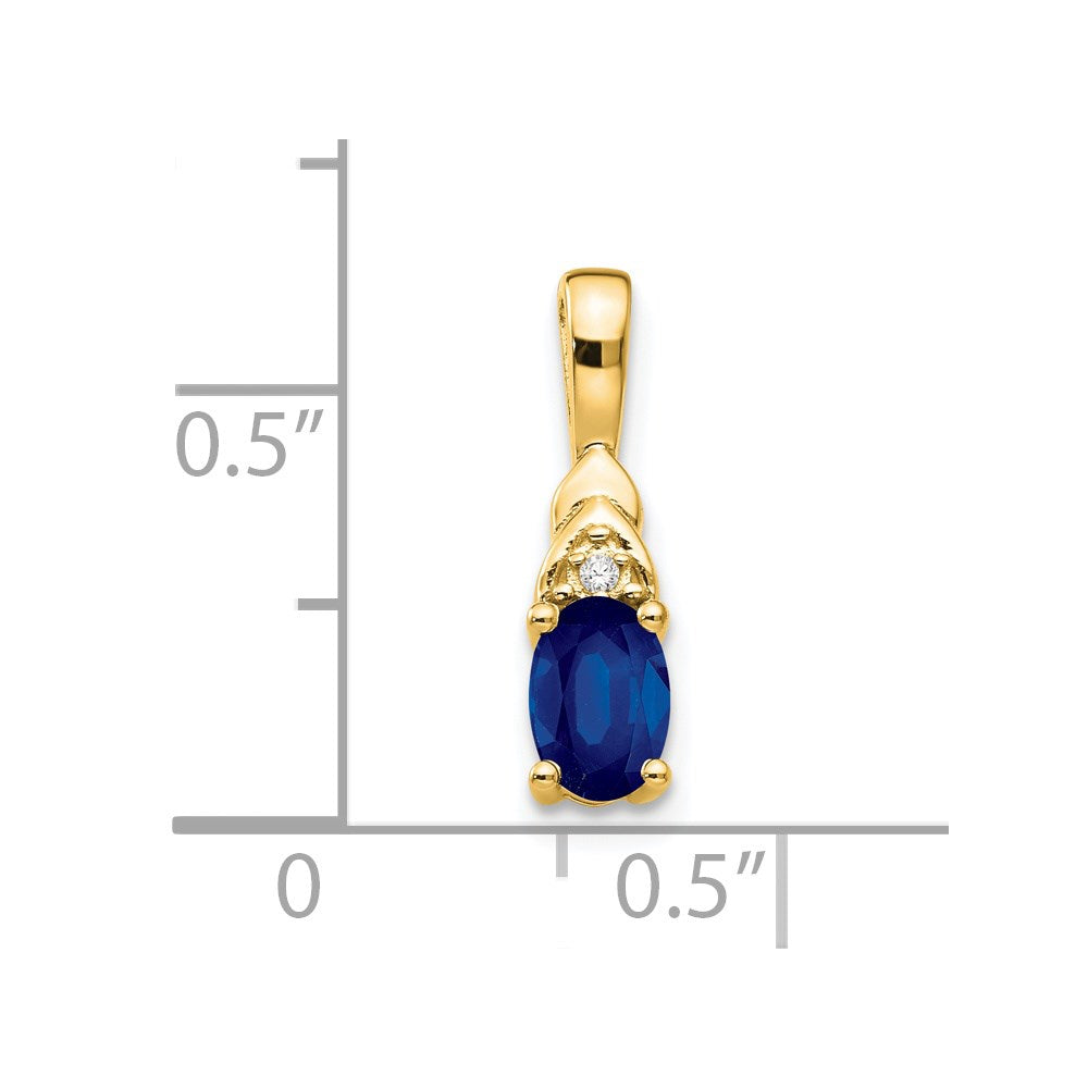 14k Sapphire and Diamond Pendant