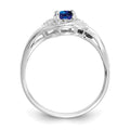 14k White Gold Sapphire and Diamond Ring