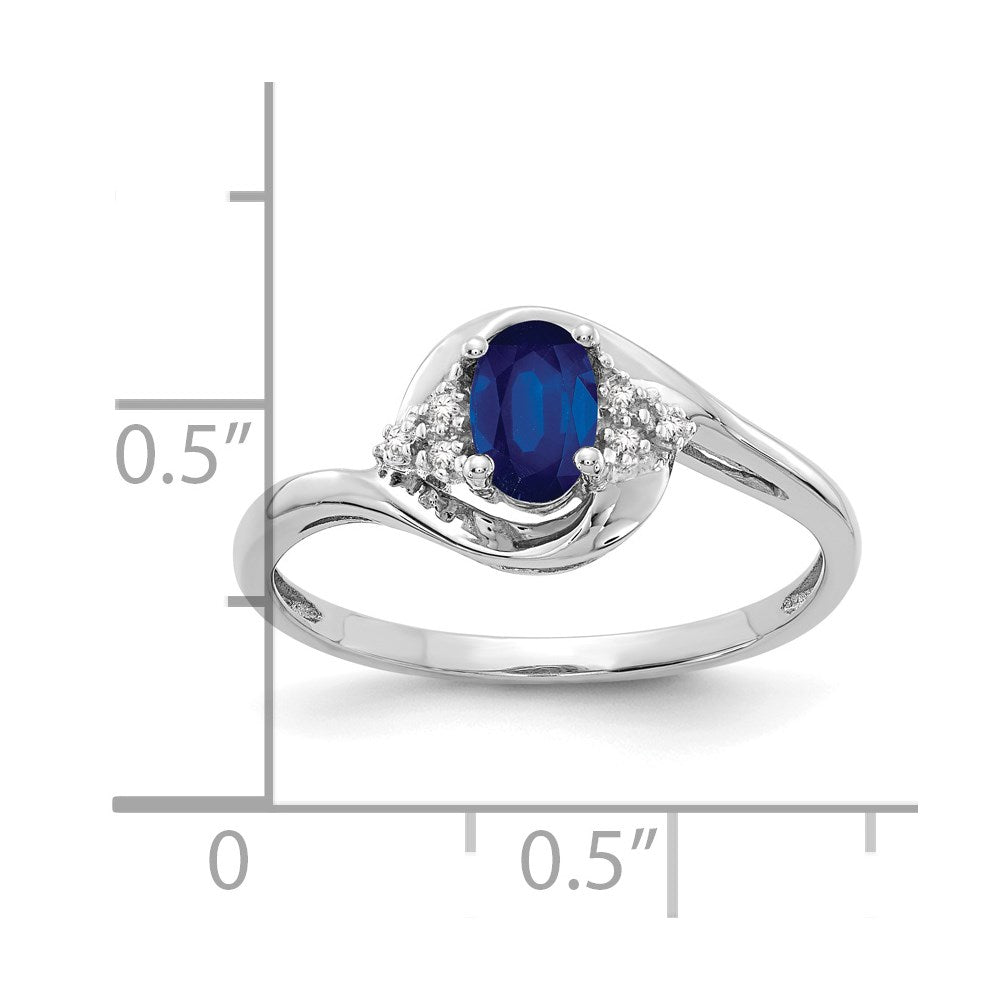 14k White Gold Sapphire and Diamond Ring