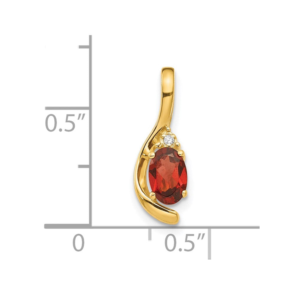 14k Garnet and Diamond Pendant