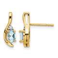 14k Aquamarine and Diamond Post Earrings