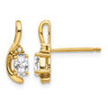 14k White Topaz and Diamond Post Earrings
