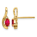 14k Ruby and Diamond Post Earrings