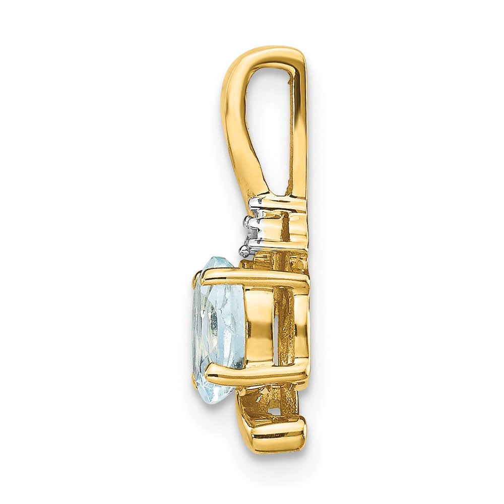 14k Aquamarine and Diamond Pendant
