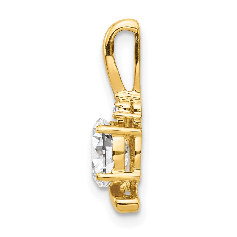 14k White Topaz and Diamond Pendant