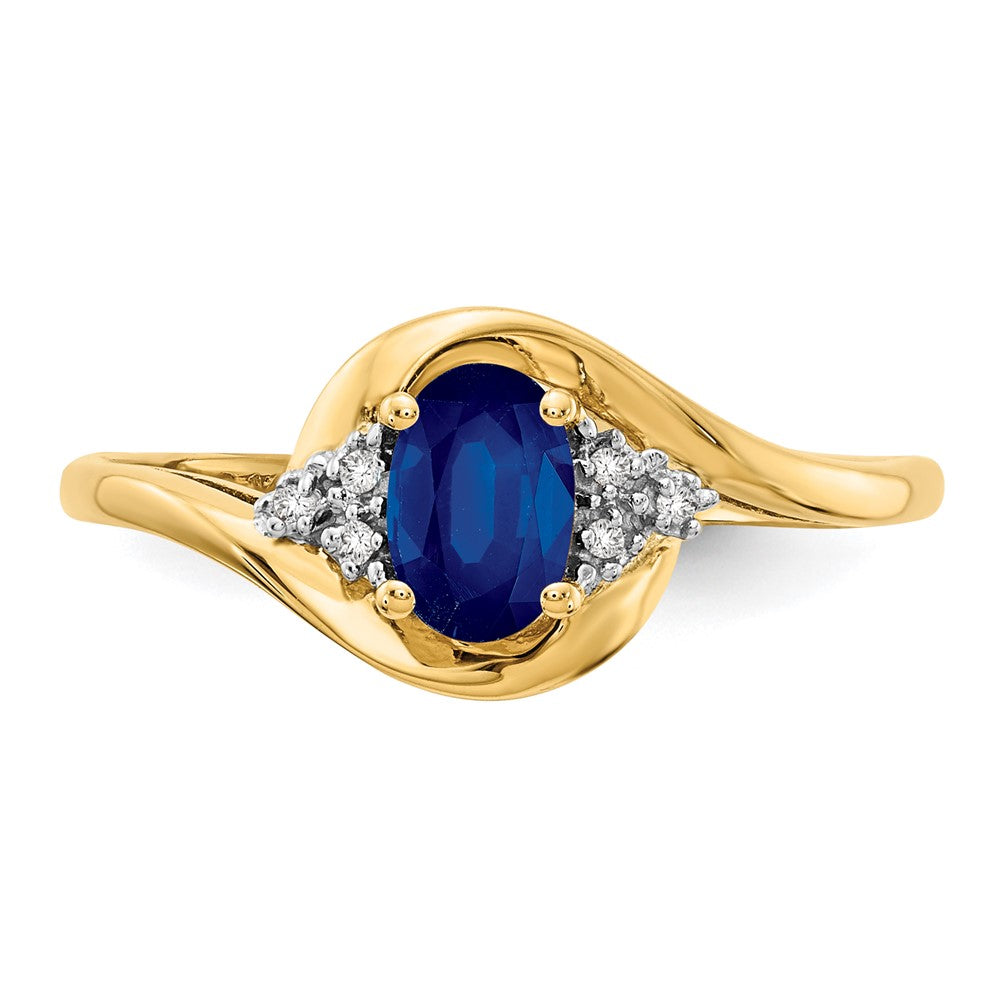 14k Sapphire and Diamond Ring