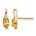 14k Citrine and Diamond Post Earrings