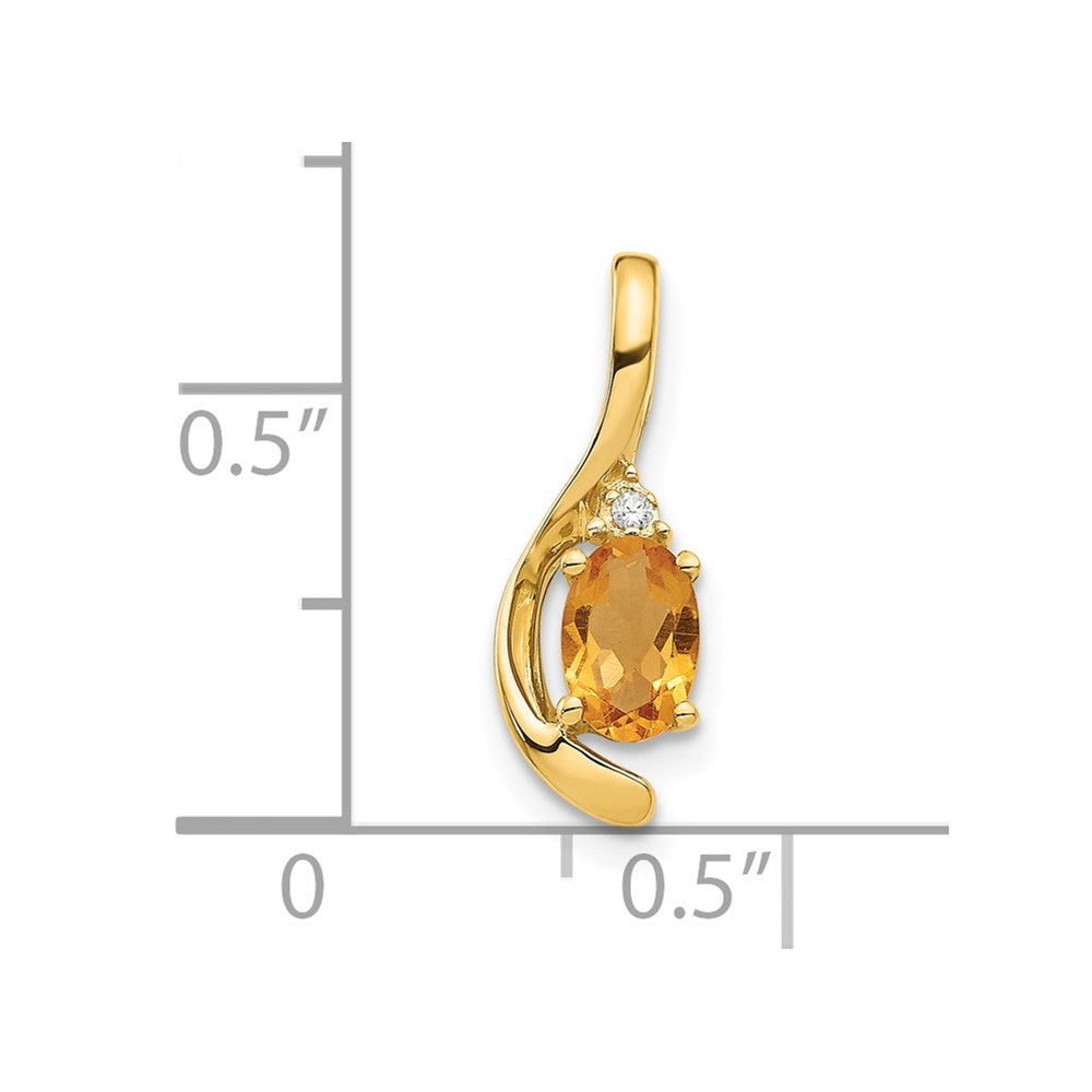 14k Citrine and Diamond Pendant