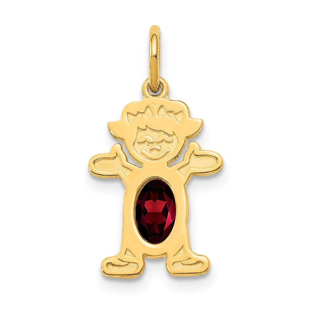 14K Girl 6x4 Oval Genuine Garnet-Jan