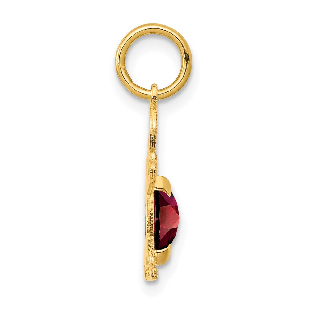 14K Boy 6x4 Oval Genuine Garnet-January