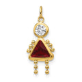 14ky January Girl Birthstone Charm