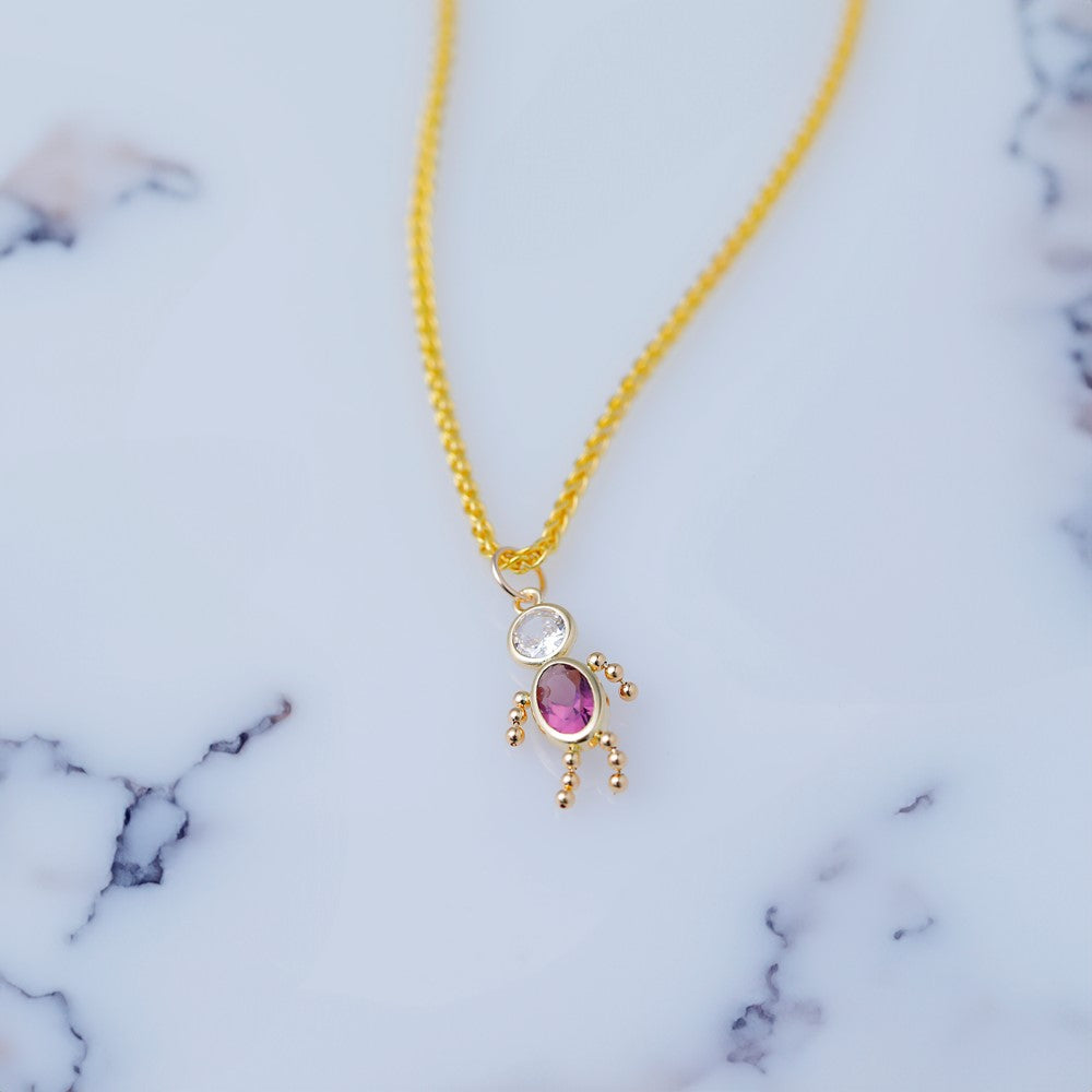 14k February Boy Birthstone Charm