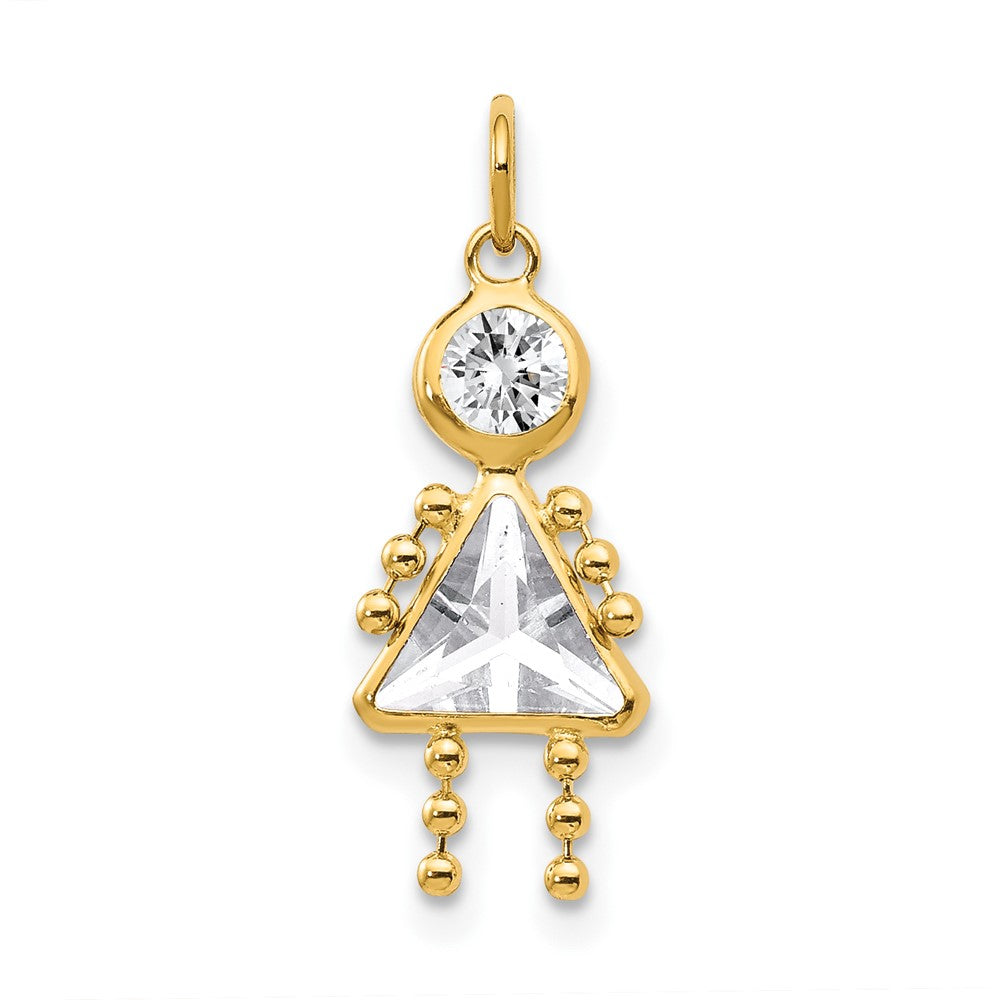 14k April Girl Birthstone Charm