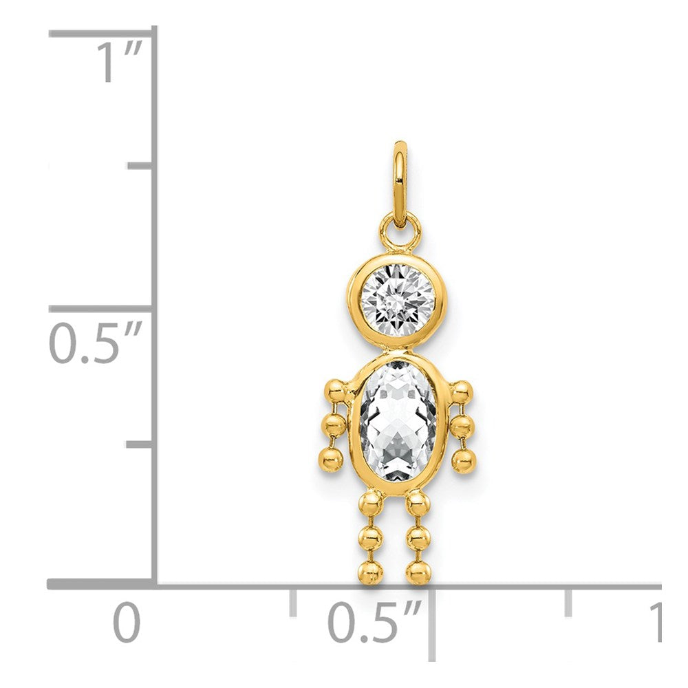 14k April Boy Birthstone Charm