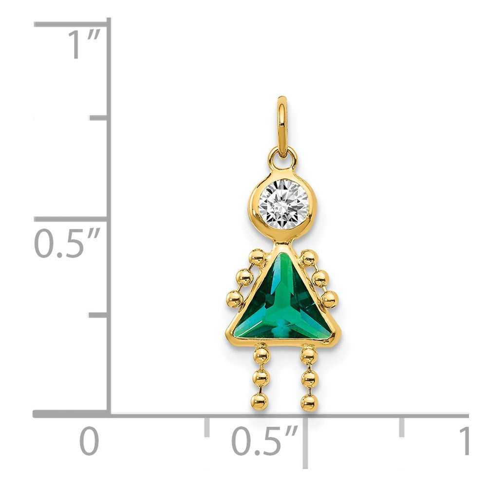 14k May Girl Birthstone Charm