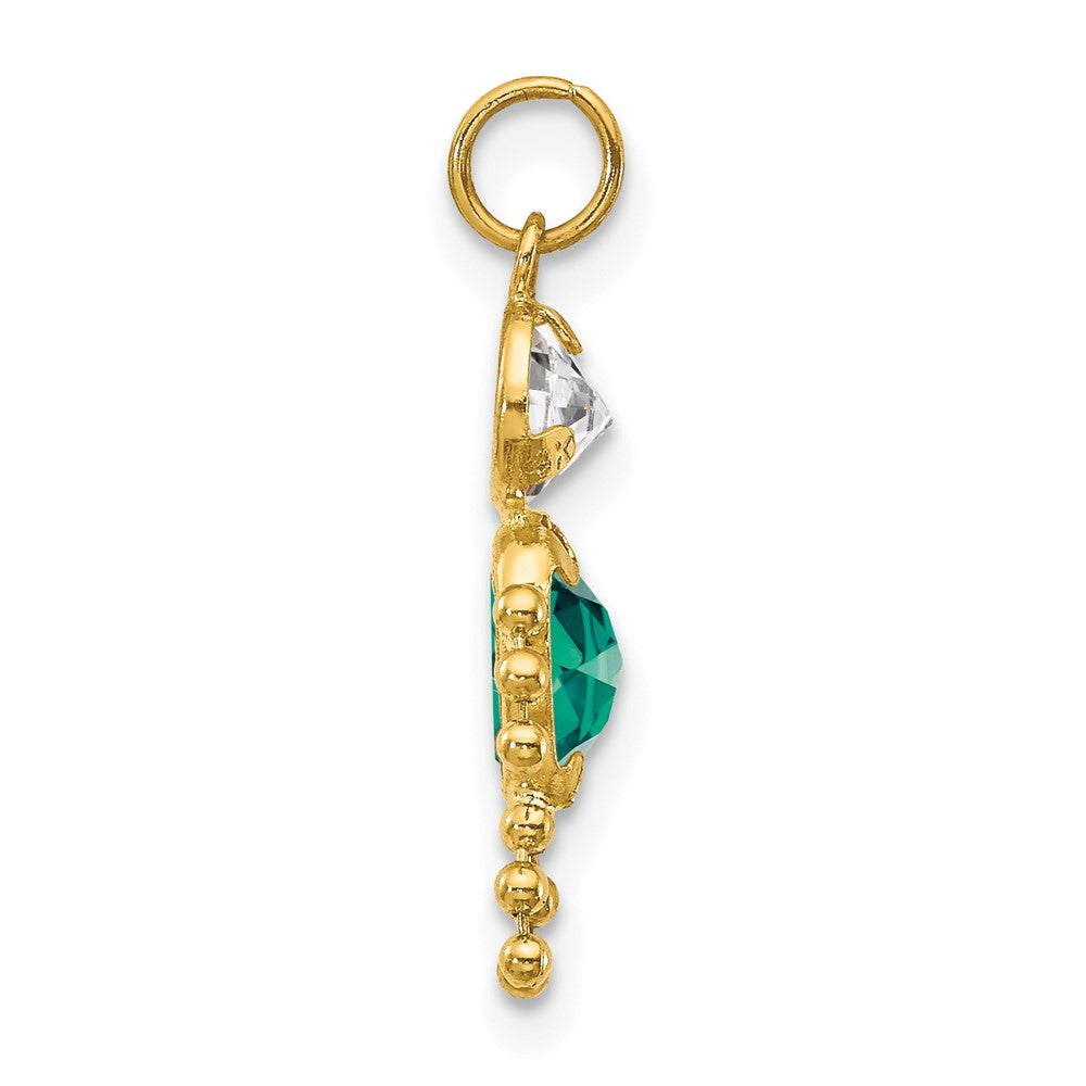 14k May Boy Birthstone Charm