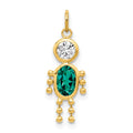 14k May Boy Birthstone Charm