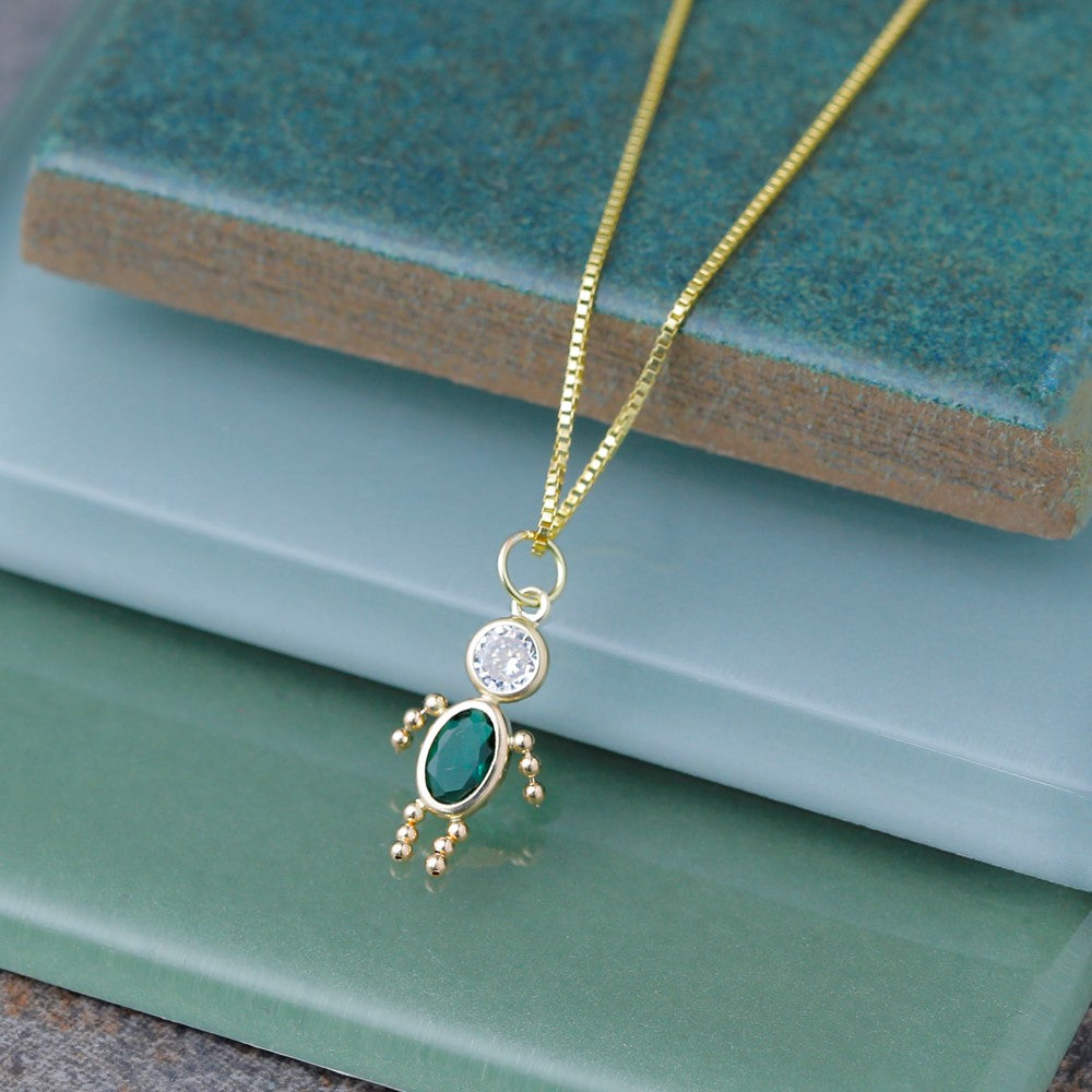14k May Boy Birthstone Charm